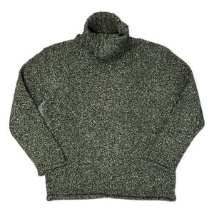 Vintage Coldwater Creek Turtleneck Sweater Sz S Roll Hem Green Knit Pullover USA